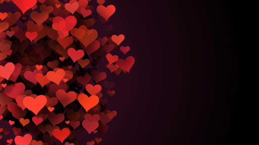 Red Hearts Abstract Background Valentine Stock Footage 