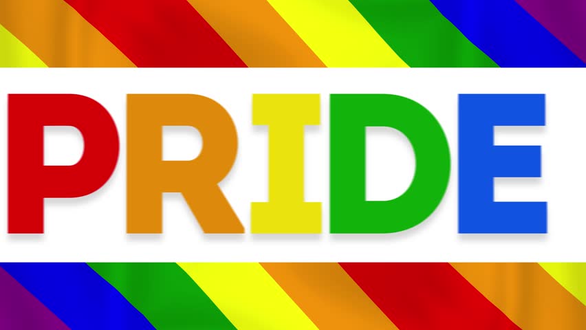 gay pride colors on white background