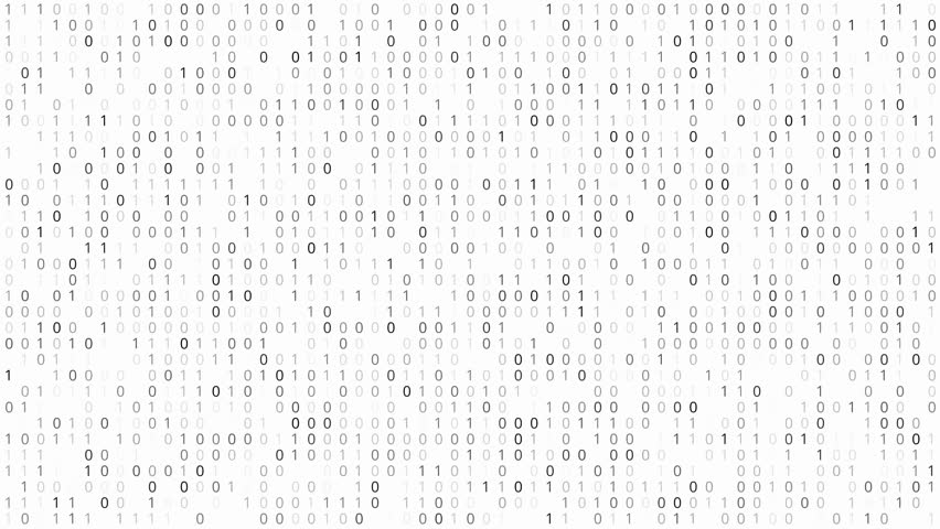 Binary Code White Background, Pattern Of 1 And 0 Digit Blinking And ...