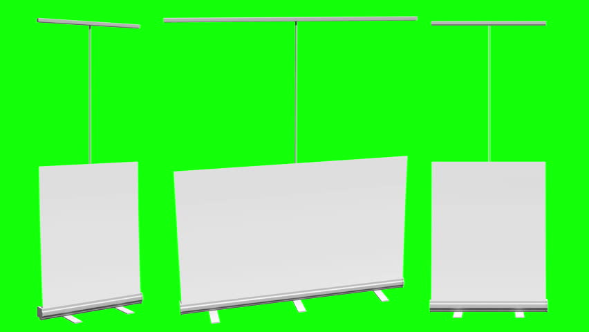 Blank Roll Up Banner Stands Stock Footage Video 100 Royalty