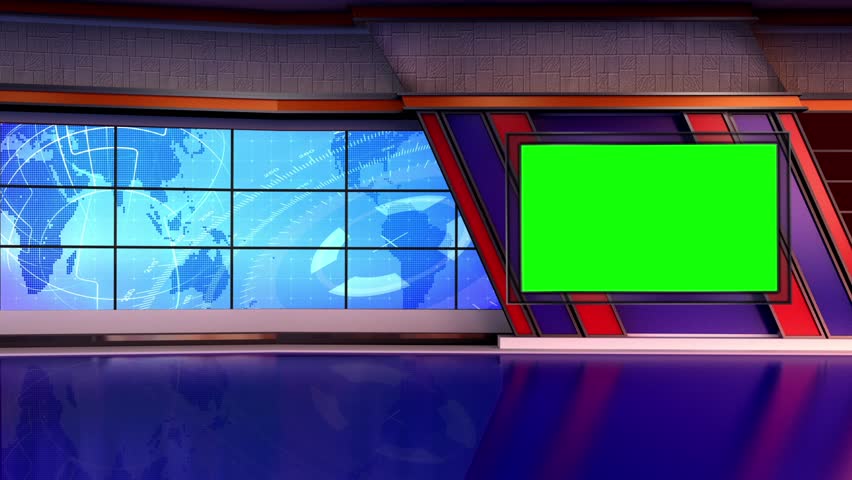 News TV Studio Set - Virtual Green Screen Background Loop ...