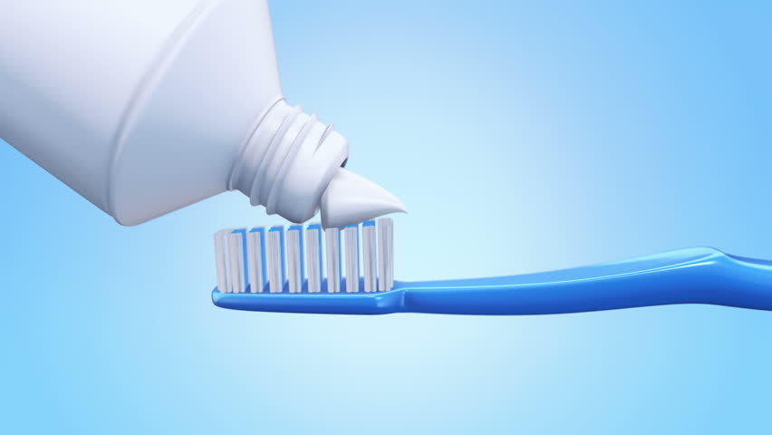 Animation Of Squeezed Toothpaste On Toothbrush. Animation Of Seamless ...