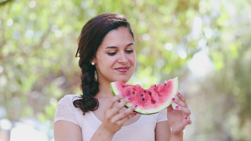 Image result for woman eating watermelon