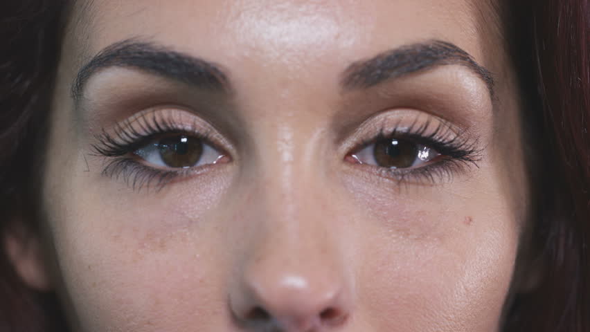 Close Up Of Woman's Eyes, Looking At Camera Stock Footage Video 1266544 ...