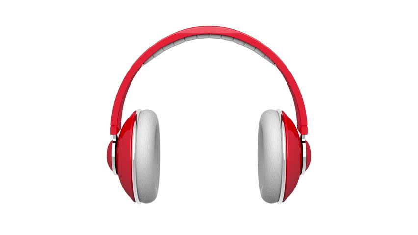 Red Dj Headphones Rotates On Stock Footage Video 100 Royalty Free