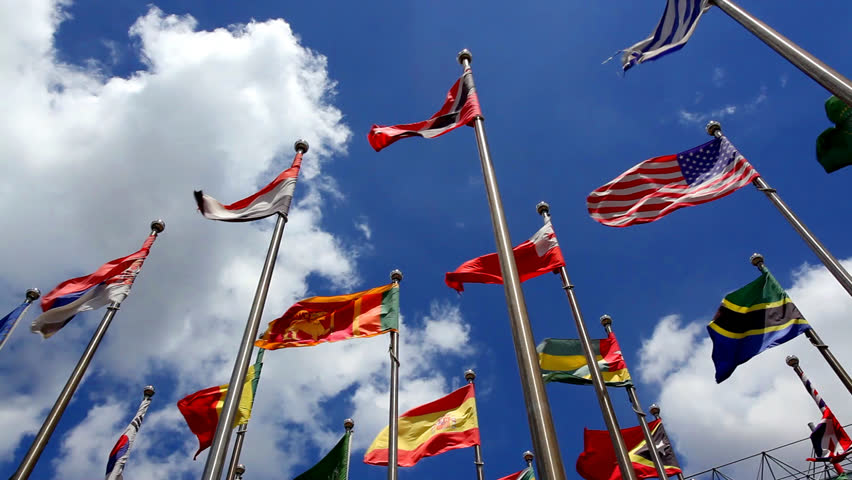 World Flags With Sky In Background HD1080 Stock Footage Video 325996 ...