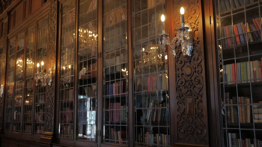 Book Shelves With Glass Doors Stock Footage Video 100 Royalty
