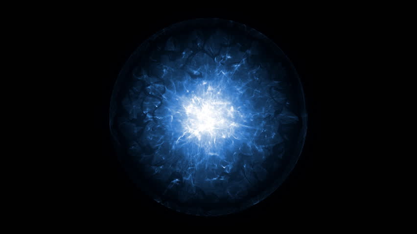 Blue Radiate Energy Sphere, Energy Ball Emitting Smoky Rays And ...
