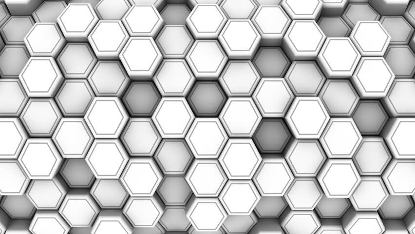 Animated White Honeycombs. Abstract Background, Stock Footage Video