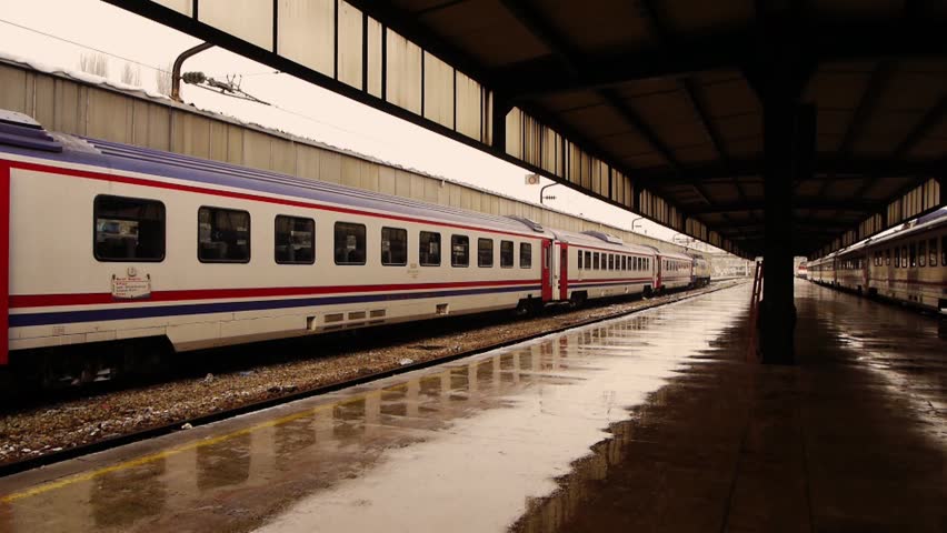 Wet Railway Station Platform Train Carriages Stock Footage Video (100%  Royalty-free) 1905526 | Shutterstock