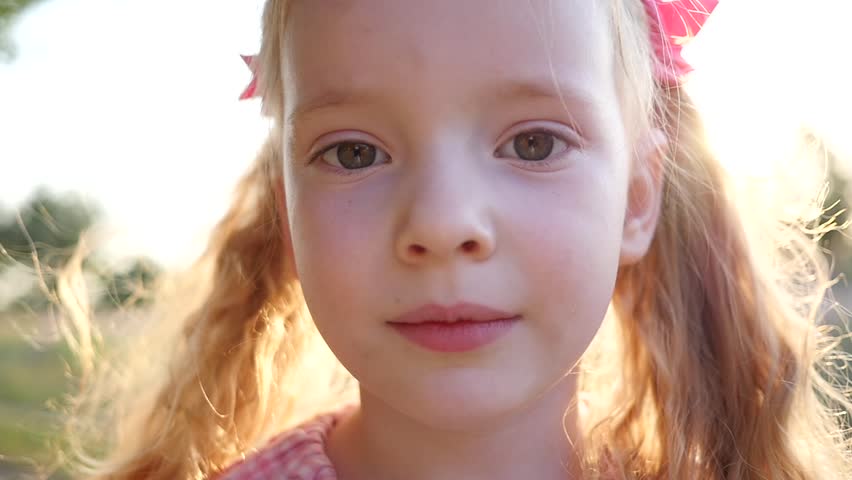 Cute Little Kid Girl Blonde Stock Footage Video 100 Royalty Free