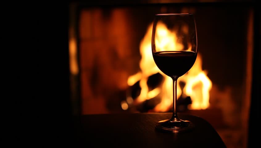Fireplace and Wine Stock Footage Video (100% Royalty-free) 1943416 ...