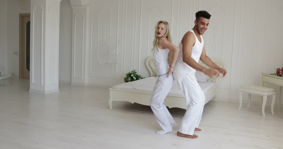 couple dancing bedroom, mix race stock footage video (100% royalty-free)  19457926 | shutterstock