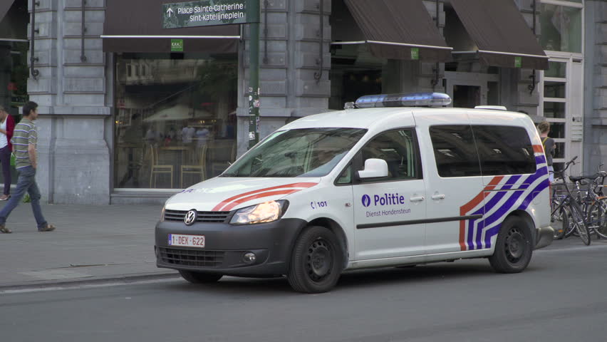 BRUSSELS, BELGIUM CIRCA 2017 Police Squadron On Motorcycles On