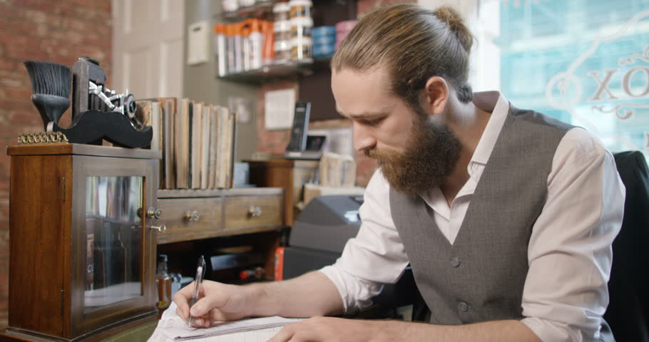 4k Friendly Barber Talking On Stock Footage Video 100 Royalty