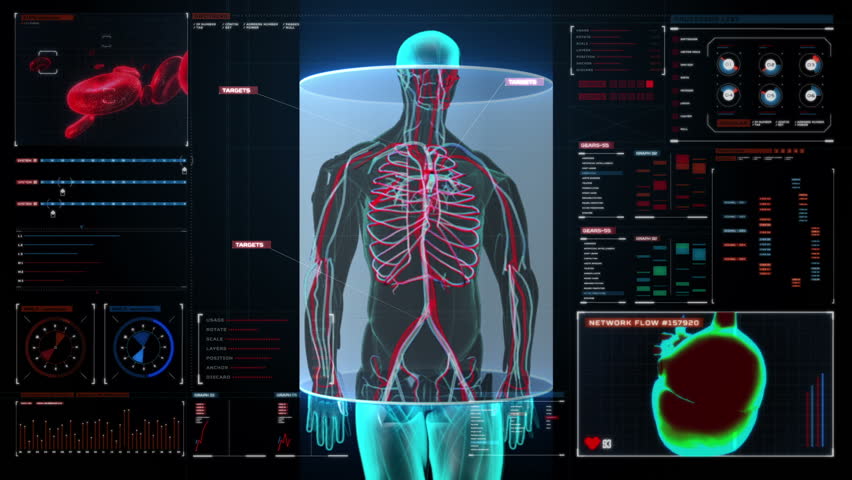 Futuristic Heart Scan. Holographic Medical Application Interface. Stock ...