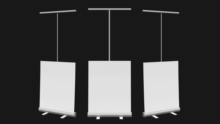 Blank Roll Up Banner Stands Stockvideos Filmmaterial 100