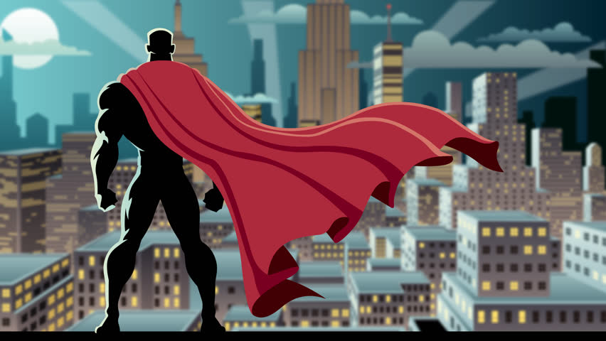 Looping Animation Of Superhero Watching Stockvideos Filmmaterial
