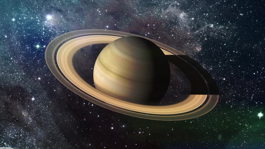 Rotation Of The Planet Saturn Hd.realistic Imaging Of Saturn Planet 