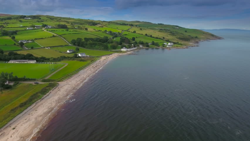 Aerial View Of The Cushendun Coastal Village Found In North Ireland It ...