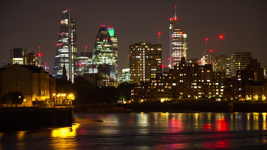 Night Timelapse Of London City Video De Stock Totalmente Libre De