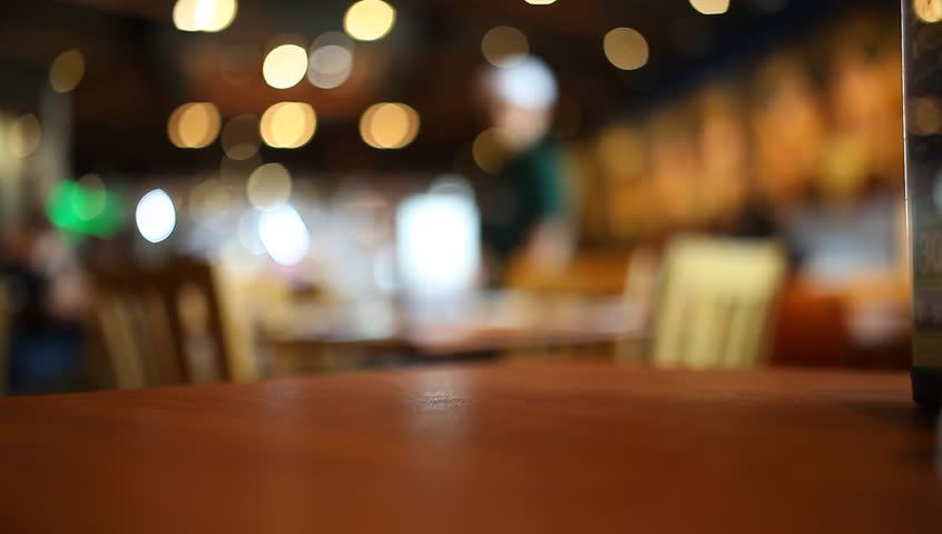 Stock video of table at restaurant blurred background | 22184356 ...