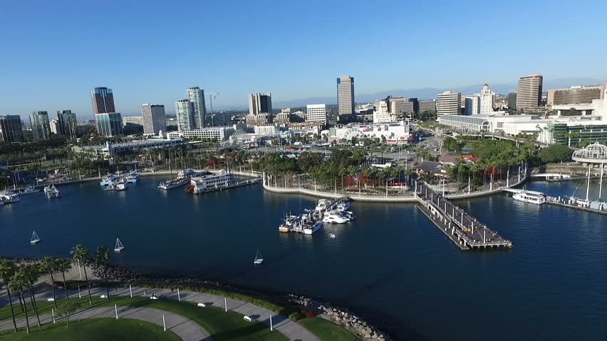 Downtown Long Beach At Dusk In Long Beach California Image Free