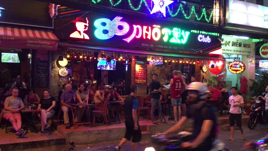 SAIGON, VIETNAM - DECEMBER 19, 2016: Nightlife With Bars And Pubs, De