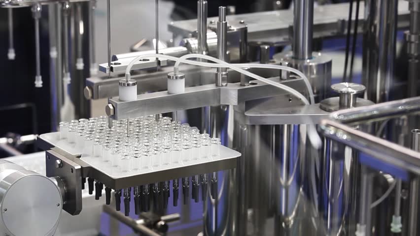 Filling Machine, Automatic Equipment For Pharmaceutical Industry Stock ...