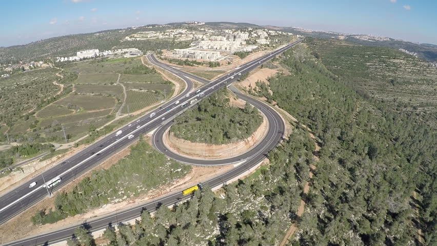 Aerial View Of The New Highway To Jerusalem. The 