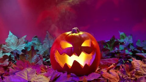 Mystic Illuminated Smoking Halloween Pumpkin Stock Footage Video 100 Royalty Free Shutterstock