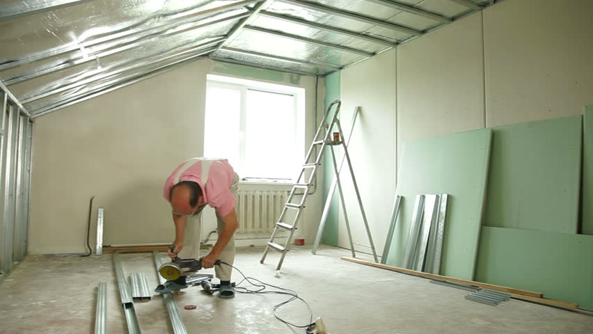 Installation Of Gypsum Plasterboard Ceilings Stockvideos Filmmaterial 100 Lizenzfrei 2384756 Shutterstock