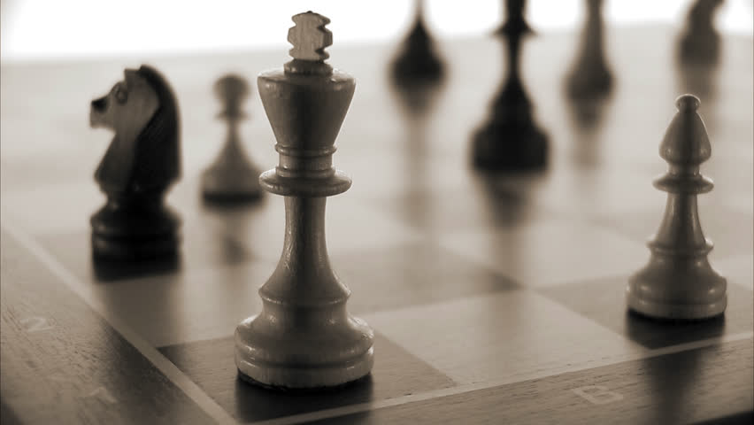 Black Chess Piece Falling Over In Slow Motion Stock Footage Video ...