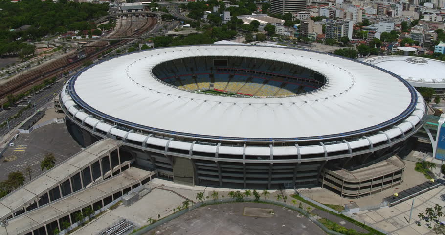 RIO DE JANEIRO, BRAZIL - FEBRUARY 2017 : Aerial 360 View Of Maracana ...