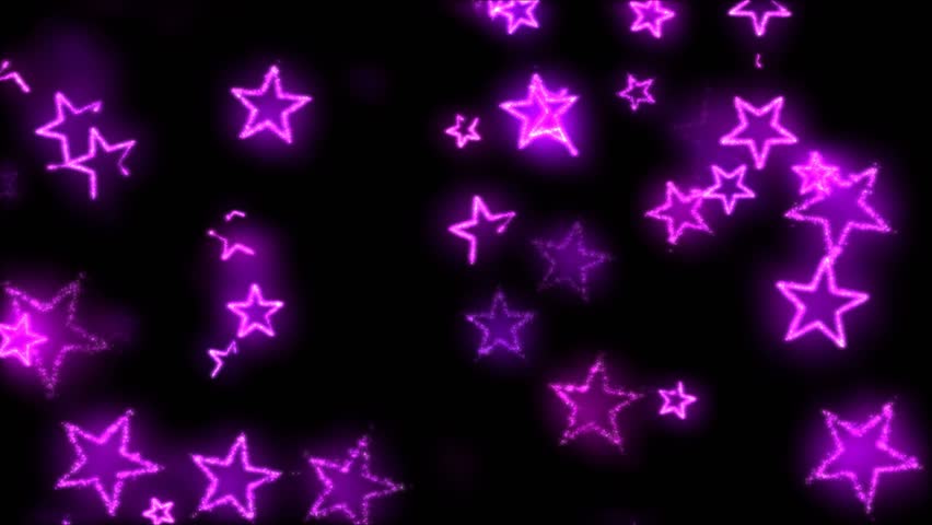 Purple And Pink Blinking Neon Stars. Slightly Defocused. Loopable. Shot ...