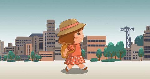 Seamless Animation Little Cartoon Girl Walking Stock Footage Video (100%  Royalty-free) 25329086 | Shutterstock
