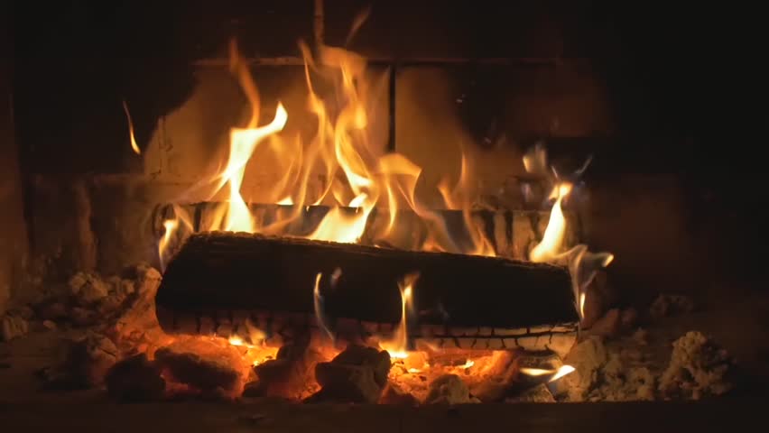 Warm Cozy Fire  in a Stock Footage Video 100 Royalty free 