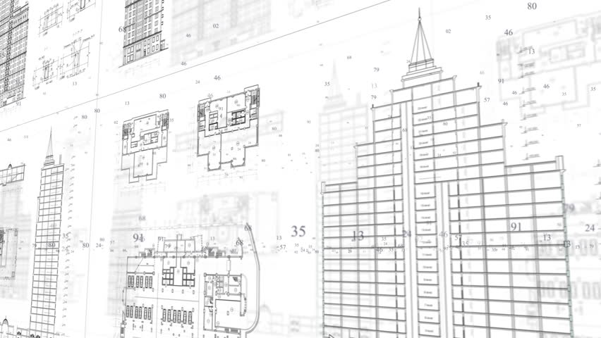 Architectural Drawing Background architecture drawing of a city on white background (ful hd) stock Architectural Drawing Background architecture drawing of a city on white background (ful hd) stock