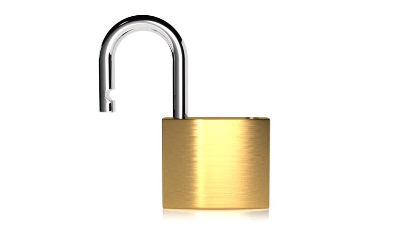 Padlock Closing With A Security Text. Alpha Matte. Stock Footage Video ...