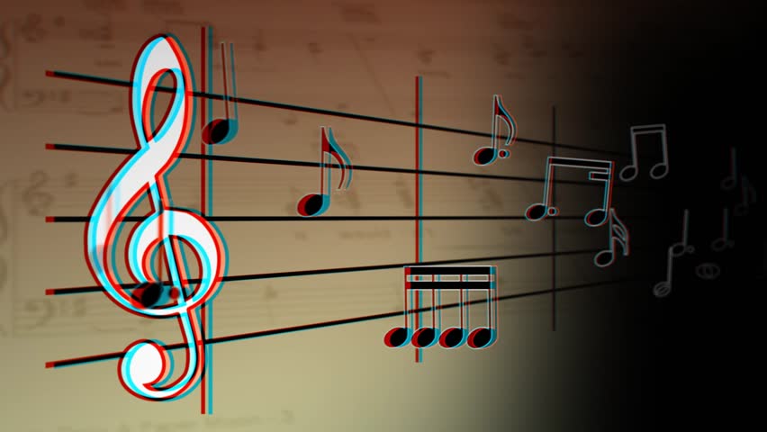  Music Notes Flowing On White Background Seamless 