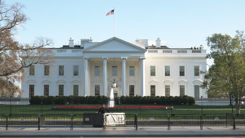 Washington DC - The White House / Side View With Beautiful Sky Stock ...