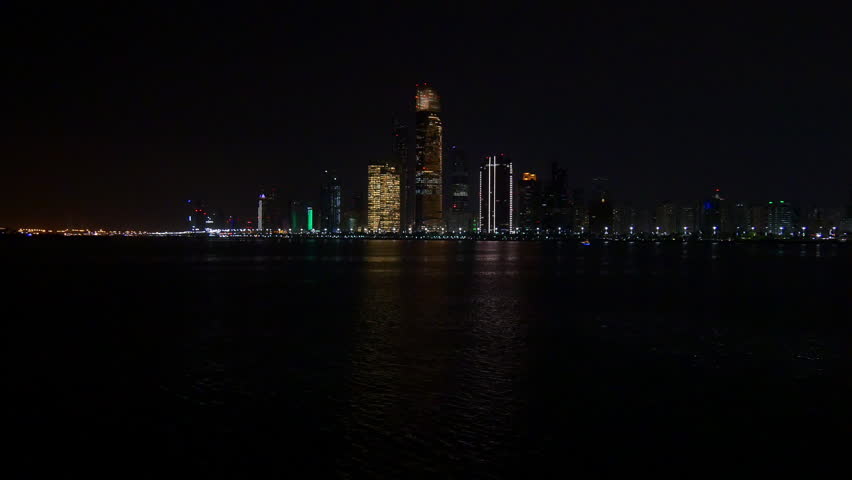 Night Light Abu Dhabi Creek Stock Footage Video 100 Royalty Free