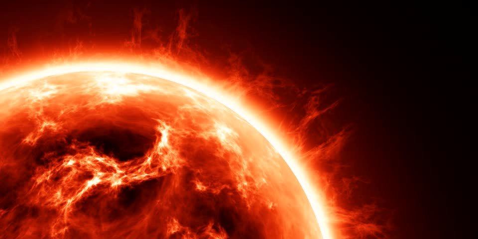 Realistic Red Sun Rendering As Close-Up Of Burning Star 4k CGI ...