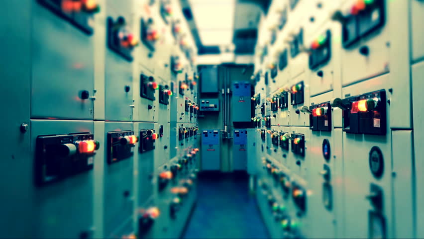 Timelapse Of Electrical Switchgear Room Industrial Stock Footage Video 100 Royalty