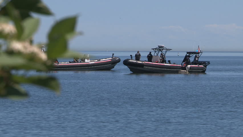 Toronto, Ontario, Canada June 2017 Police Officers On Boats At Crime ...