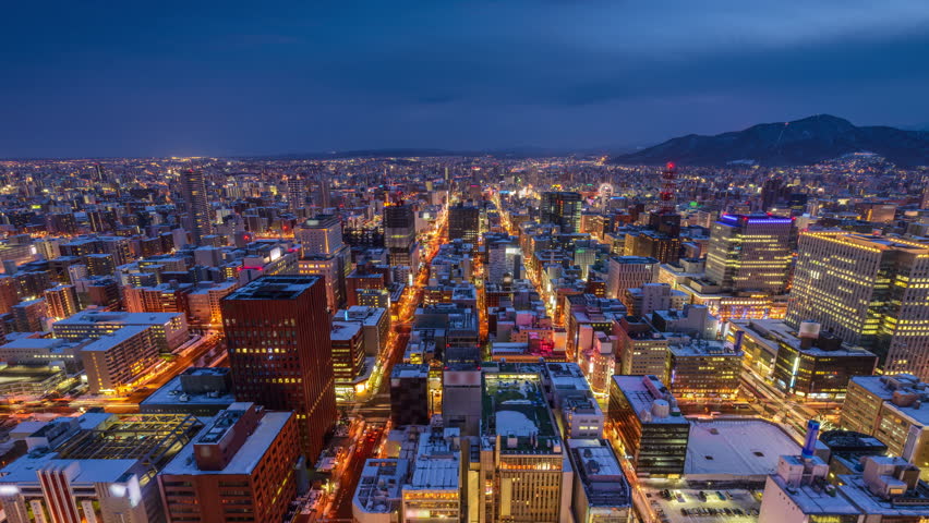 Sapporo Cityscape At Night Japan Image - Free Stock Photo - Public 