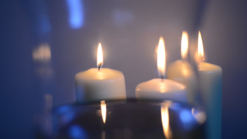 Flickering Flames Of Three Burning Candles Stock Footage Video 2858920 ...