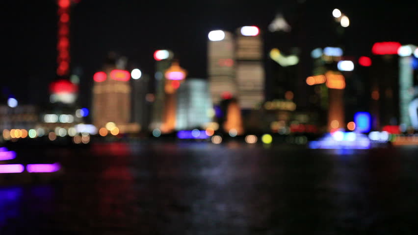 Video Of Blurred Of Colourful Lights At Night City Stock 