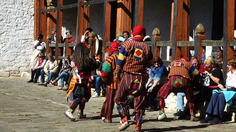 Bumthang, Bhutan - March, 2016: Tamshing Phala Chhoupa festival, Tamshing Monastery, nr Jakar