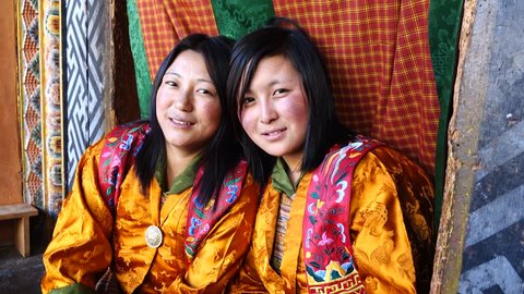 Bumthang, Bhutan - March, 2016: Tamshing Phala Chhoupa festival, Tamshing Monastery, nr Jakar